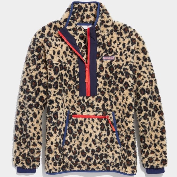 vineyard vines Leopard Print Sherpa SuperShep - Picture 2 of 5